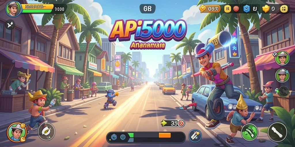 Tampilan gameplay menarik dari API5000 yang penuh warna.