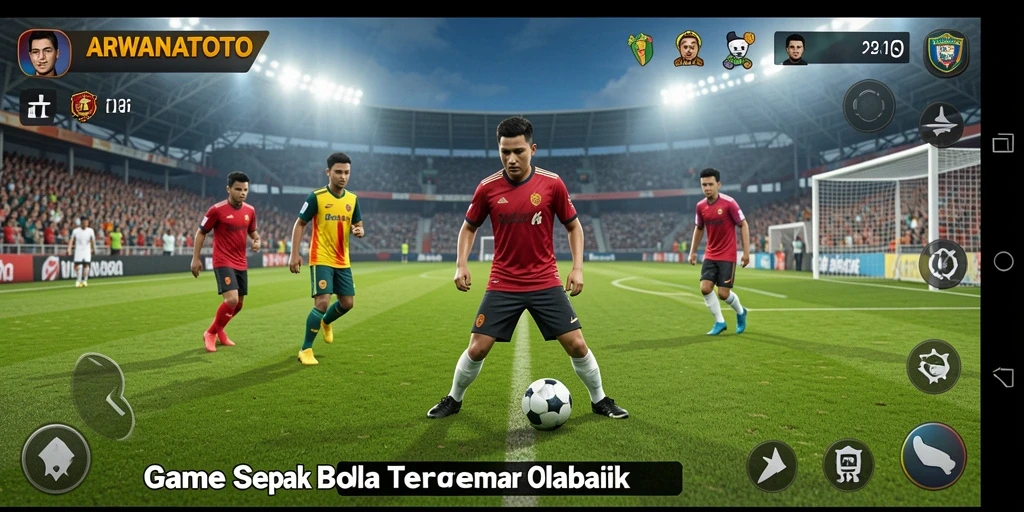 Screenshot ARWANATOTO menampilkan pertandingan sepak bola yang seru dan grafis yang mengesankan.