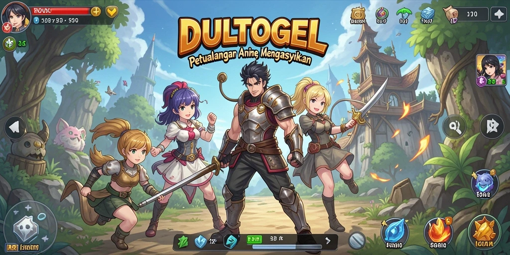 Tampilan gameplay DULTOGEL dengan karakter anime yang menarik