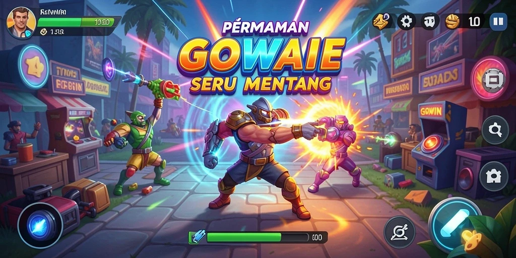 Screenshot gameplay GOWIN menampilkan aksi seru dalam permainan Arcade.