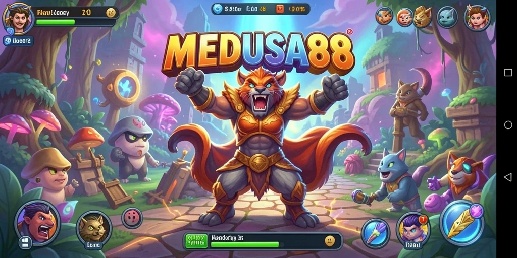 Tampilan gameplay MEDUSA88 yang seru dan penuh warna.