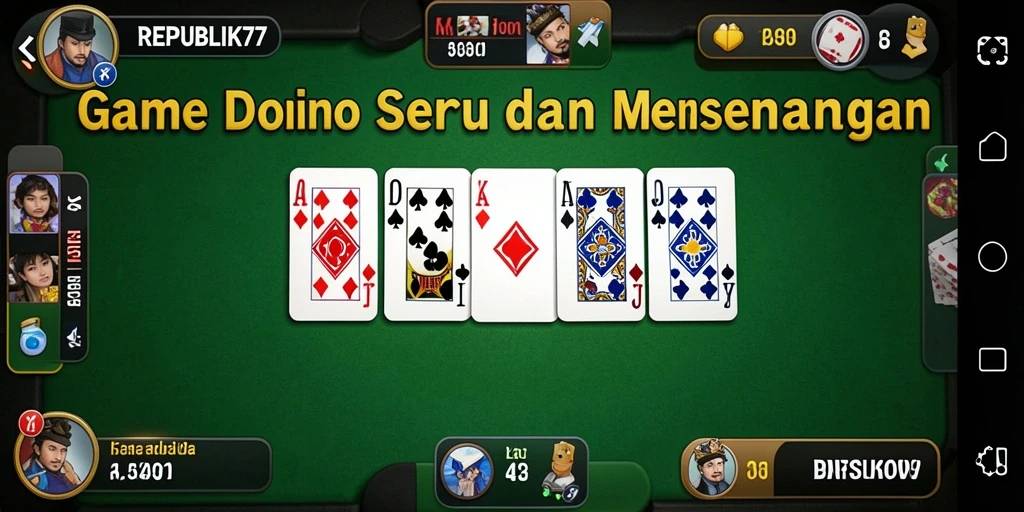 Tampilan seru gameplay Domino di REPUBLIK77.