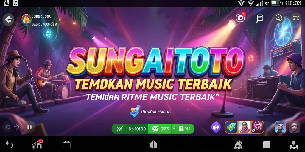 Screenshot gameplay SUNGAITOTO menampilkan interaksi pengguna dengan lagu.