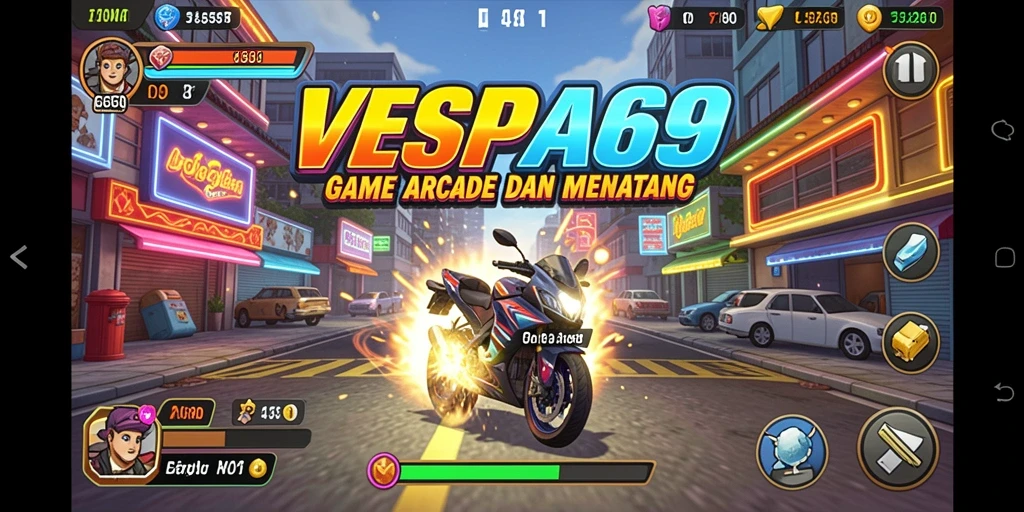 Tampilan gameplay VESPA69 yang mengasyikkan dan penuh warna.