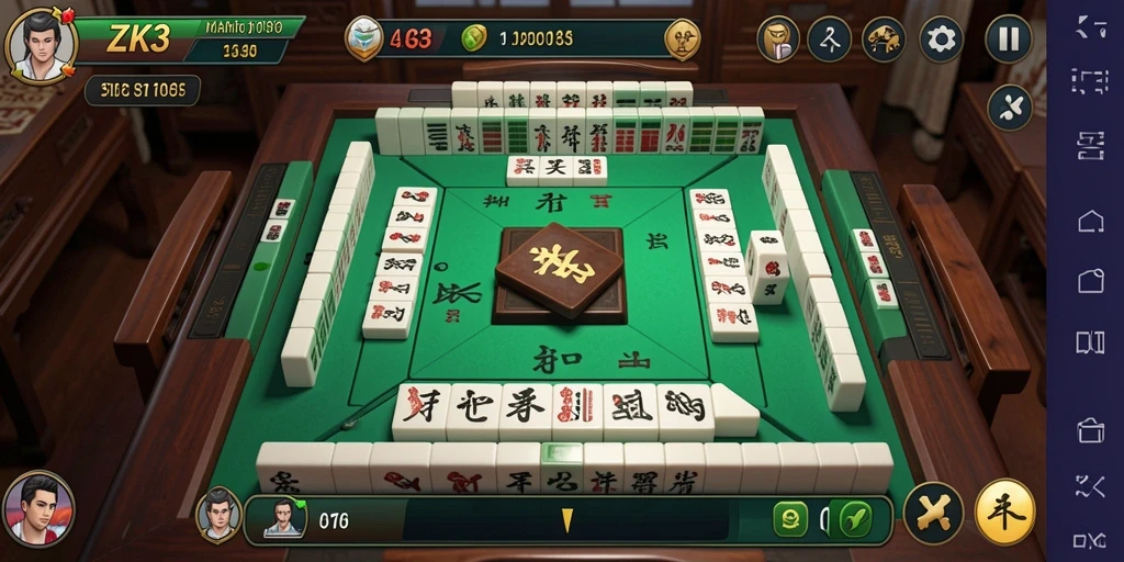 Tampilan gameplay ZK3 yang seru dan menantang di Mahjong.